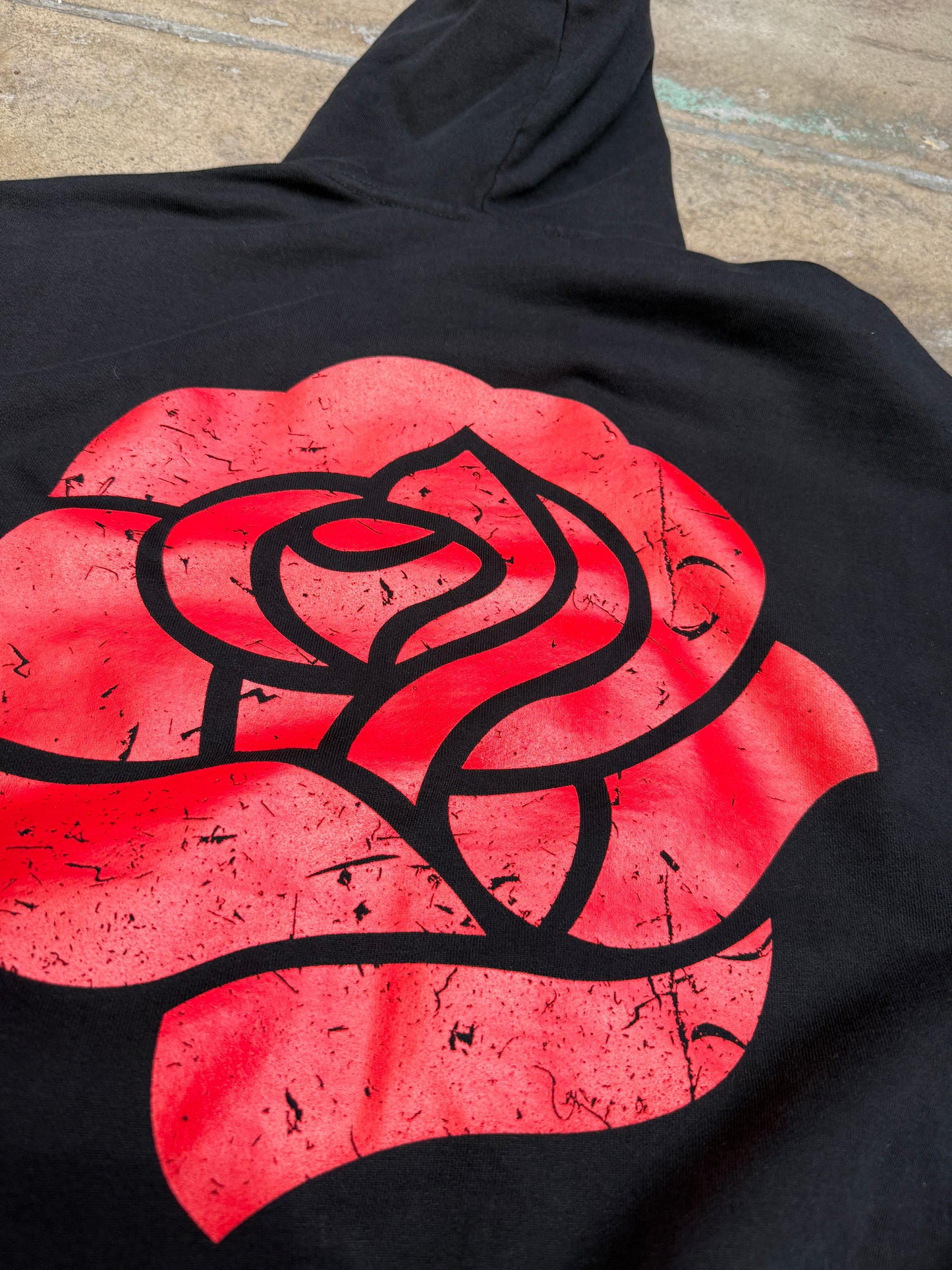 Neo Pasadena Since 2000 Rose Cropped Hoodie Black