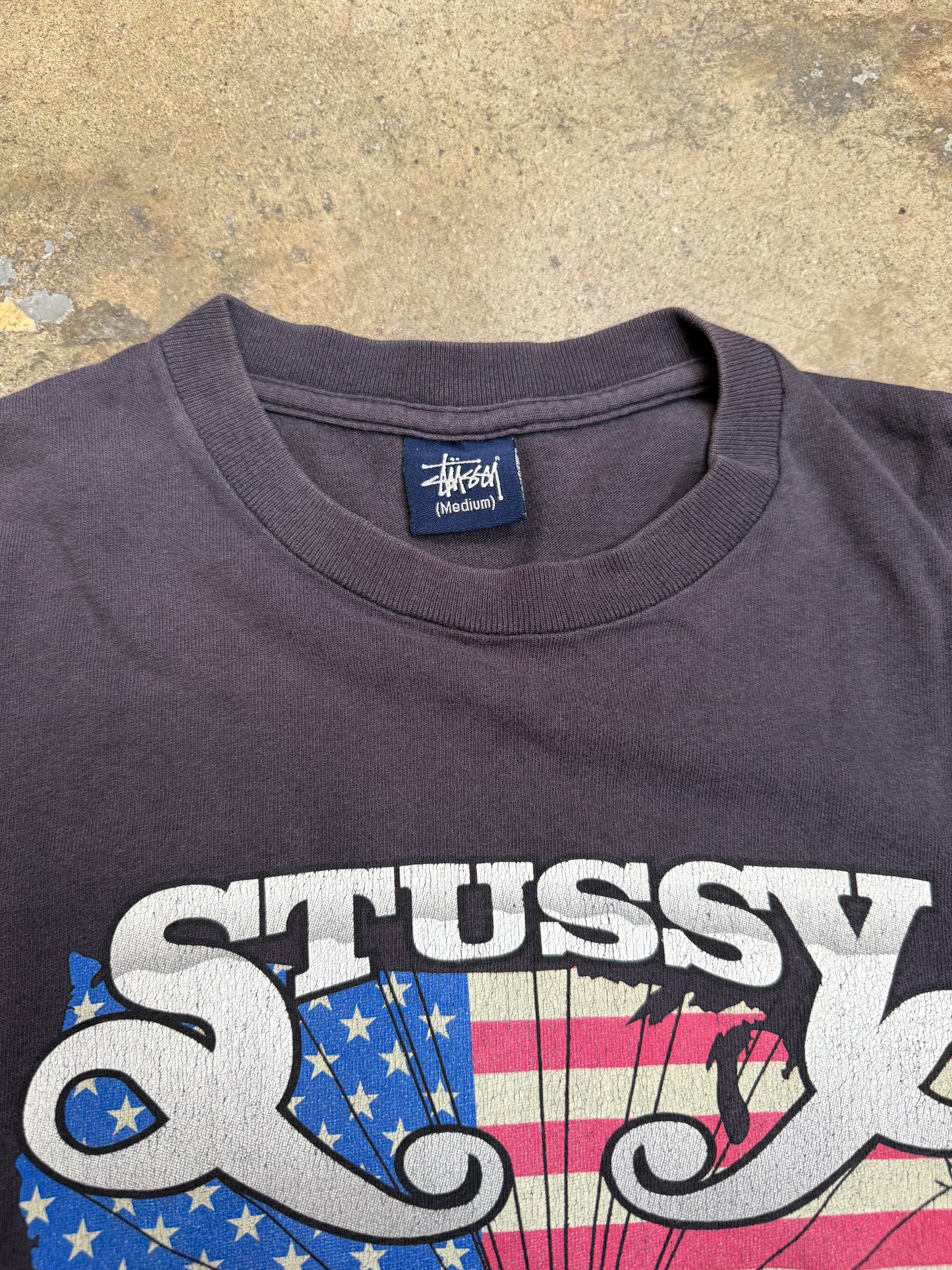 Vintage Stussy USA Map Medium Washed Black (Pre-Owned)