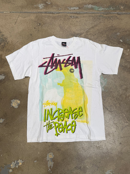 Vintage Stussy Increase the Peace White Medium (Pre-Owned