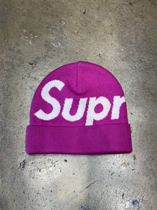 Supreme Big Logo Beanie Purple