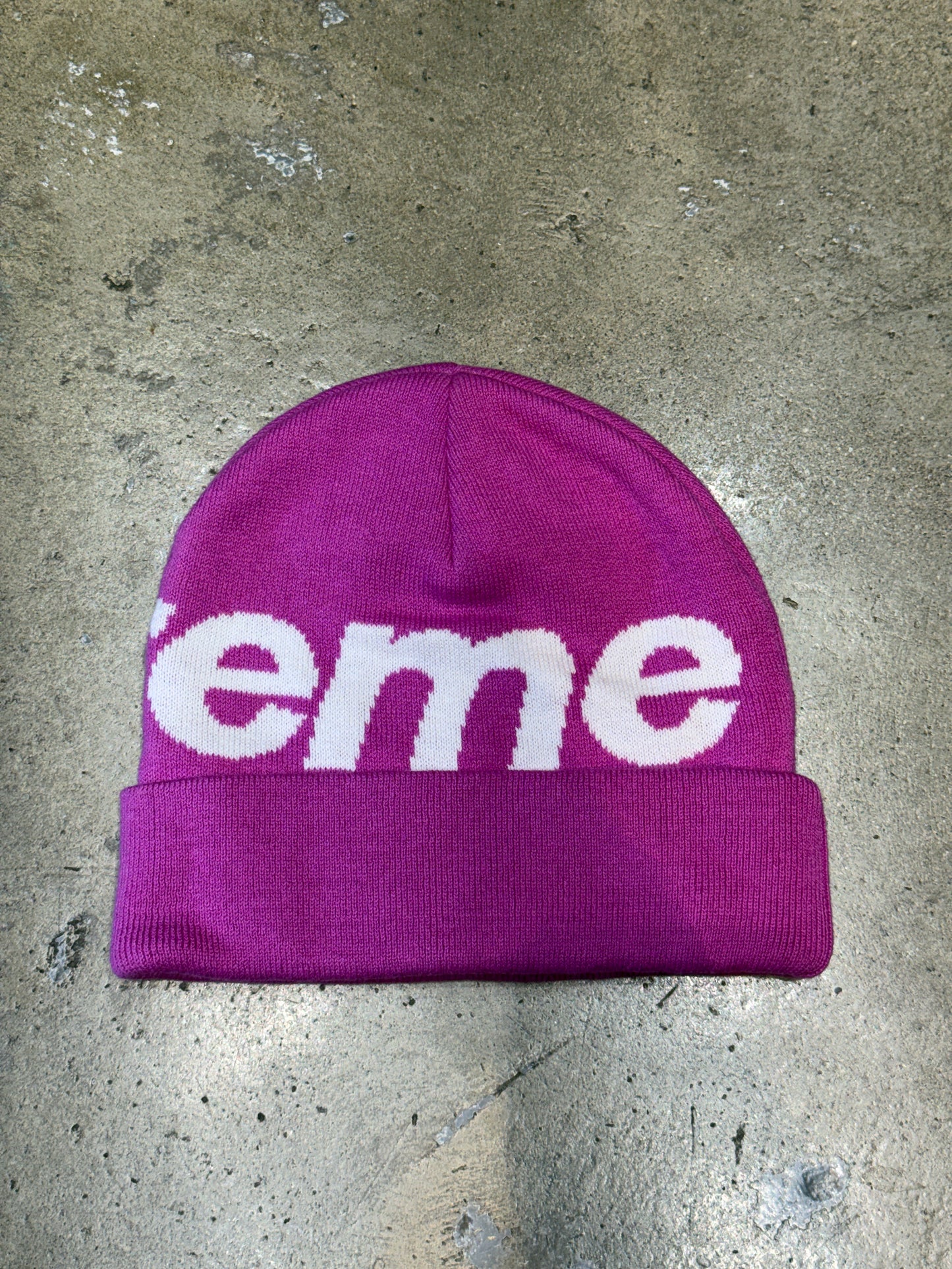 Supreme Big Logo Beanie Purple