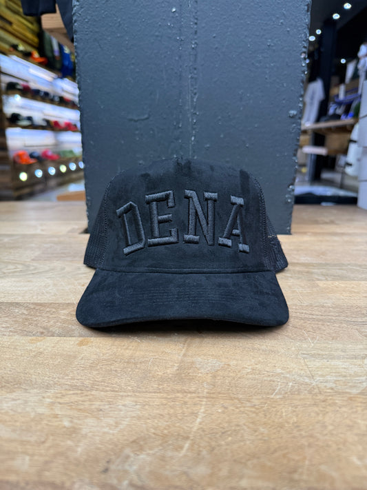 Wolf Collection Dena Suede Trucker Snapback Black