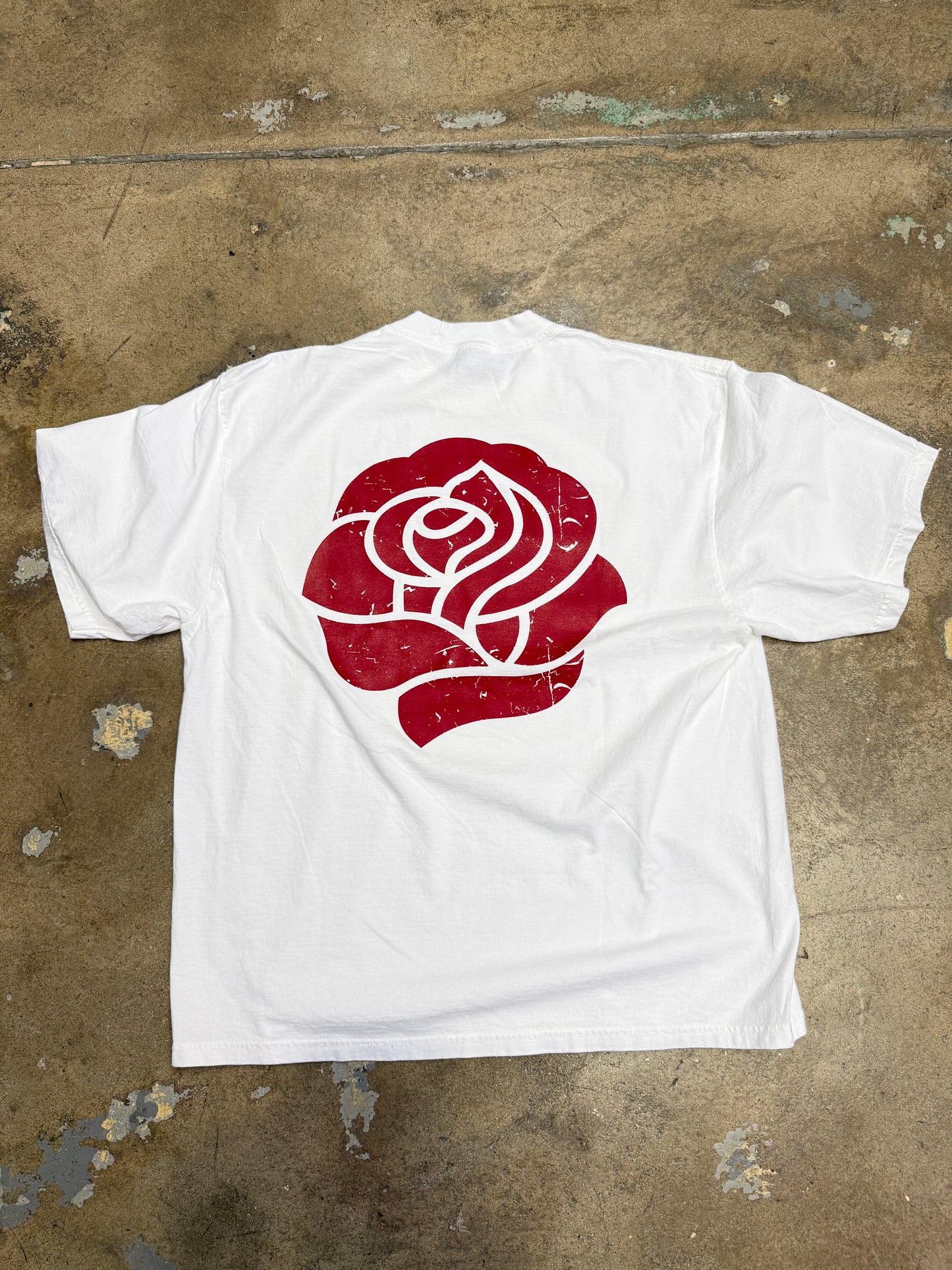 Neo Pasadena Burgundy Rose T-Shirt White