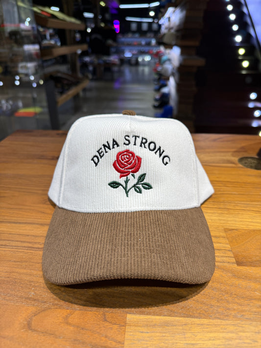 Wolf Collection Dena Strong White/Brown/Pink Corduroy Snapback