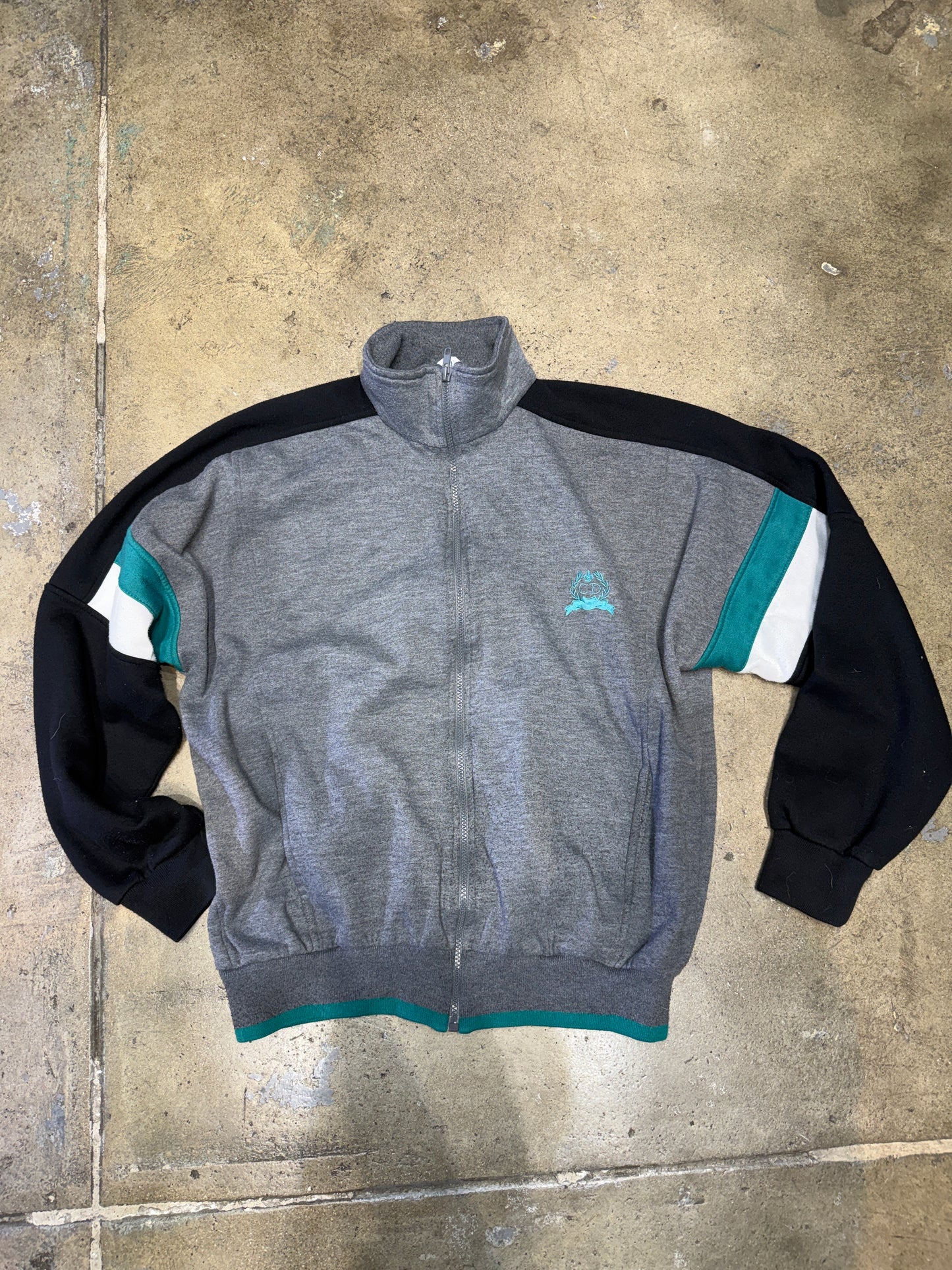 Christian Dior Vintage Track Jacket Grey/Black/Teal Large (Pre-Owned)