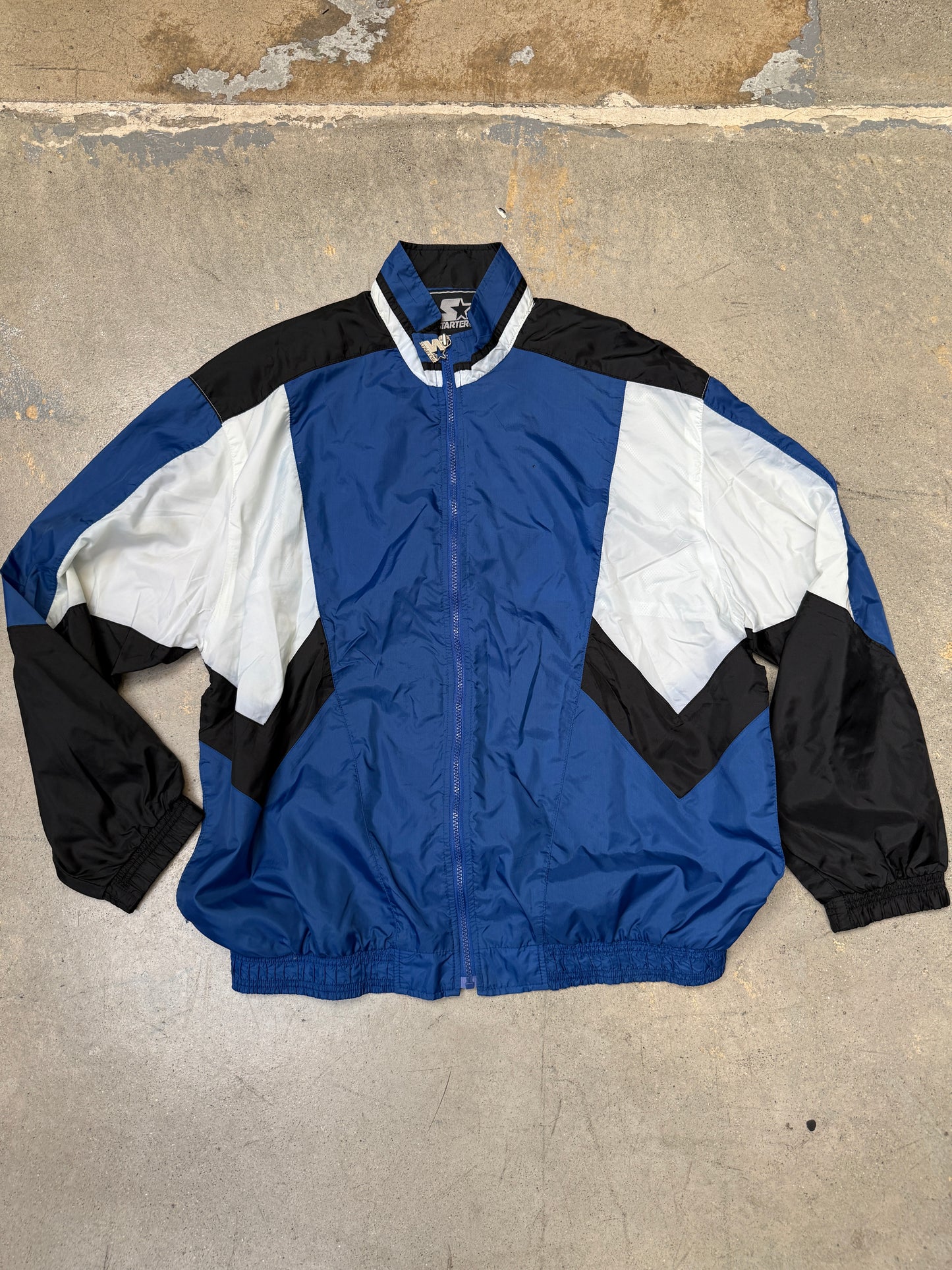 Vintage Starter Windbreaker Zip-Up Jacket Blue/Black XL (Pre-Owned)