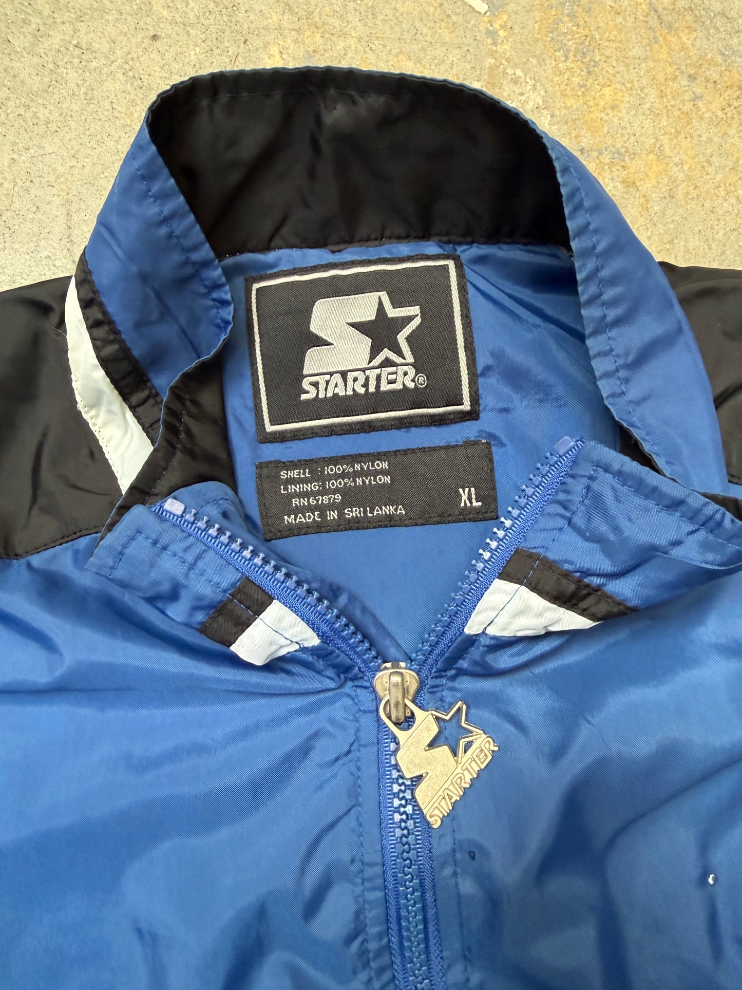 Vintage Starter Windbreaker Zip-Up Jacket Blue/Black XL (Pre-Owned)