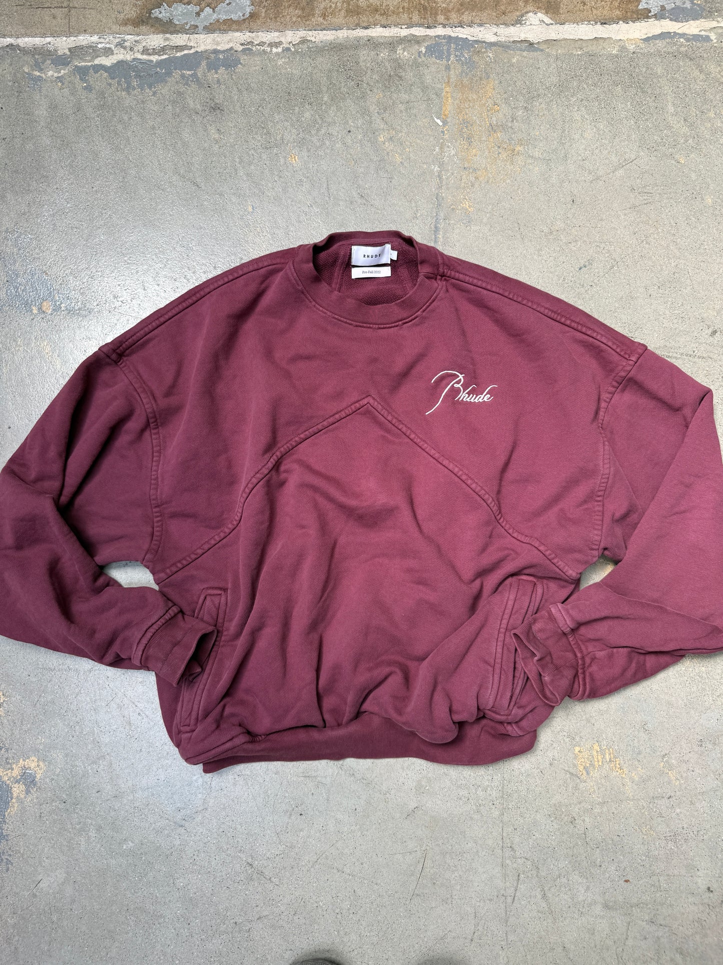 Rhude Logo Crewneck Burgundy Small (Pre-Owned)
