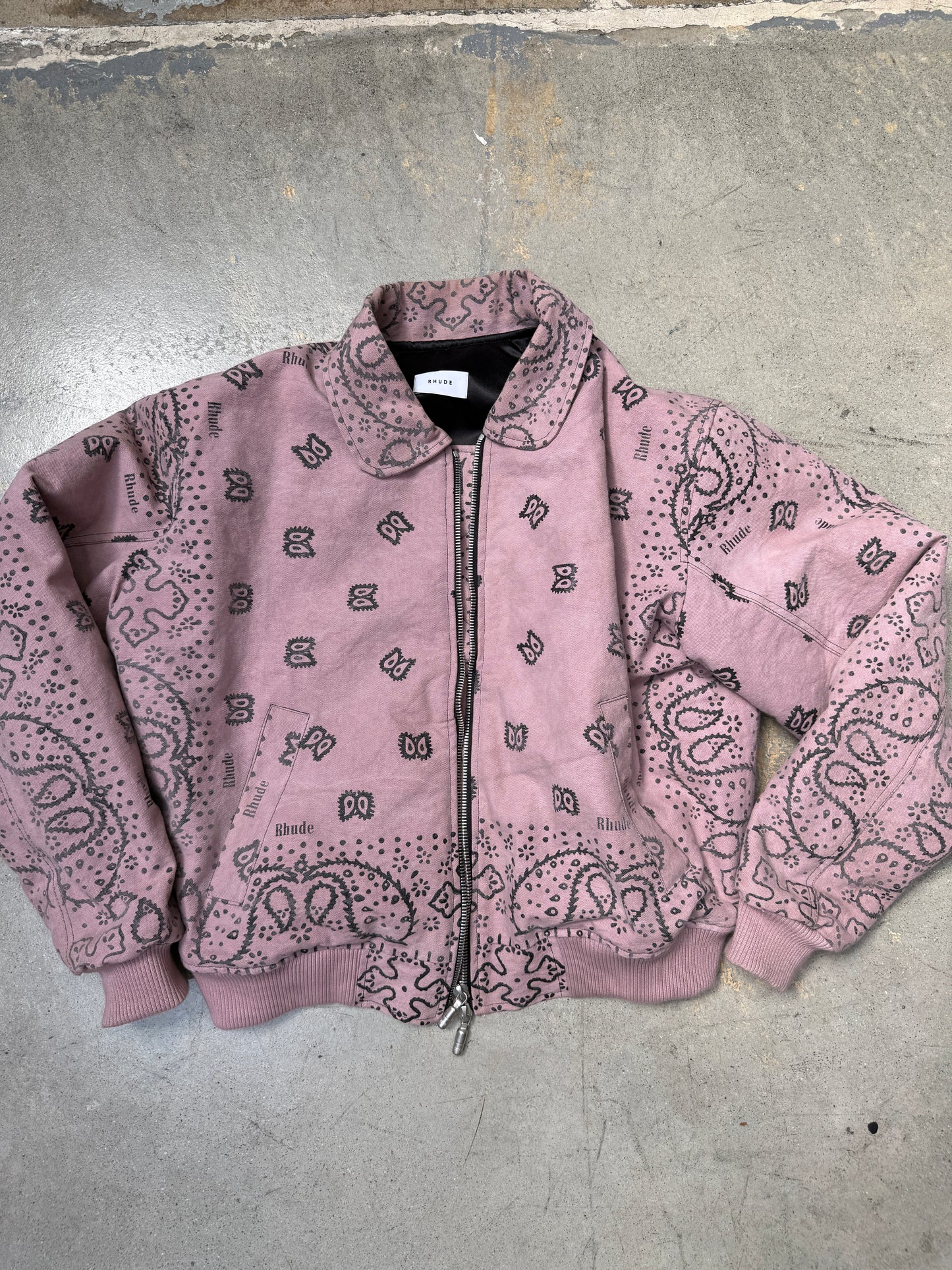Rhude Paisley Pink Bandana Bomber Jacket Pink Small (Pre-Owned)