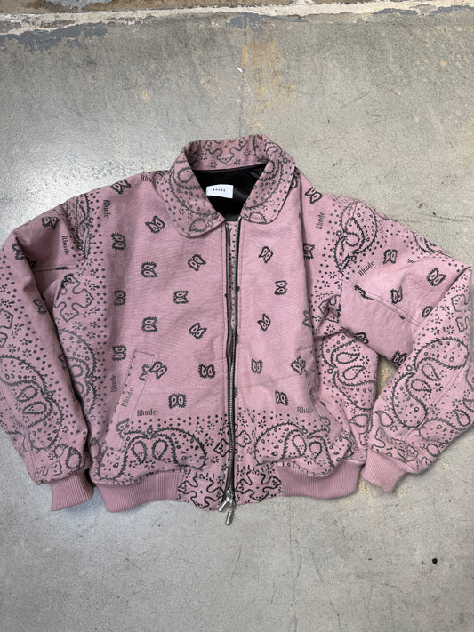Rhude Paisley Pink Bandana Bomber Jacket Pink Small (Pre-Owned)