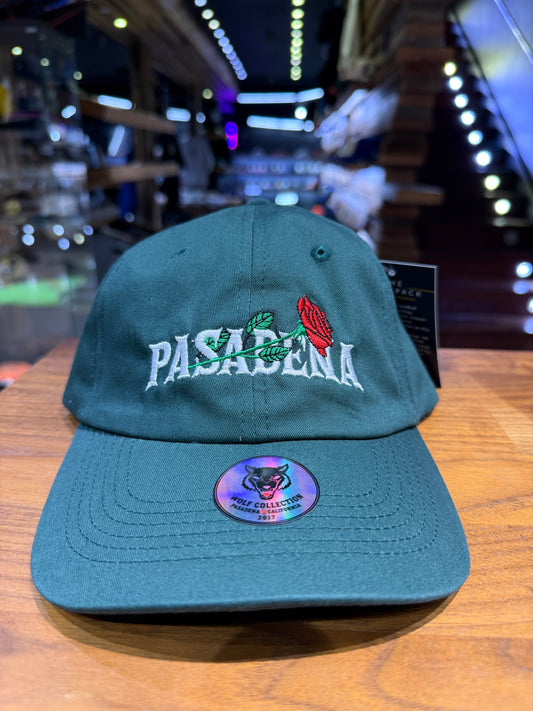 Wolf Collection Pasadena Rose Dad Hat Hunter Green