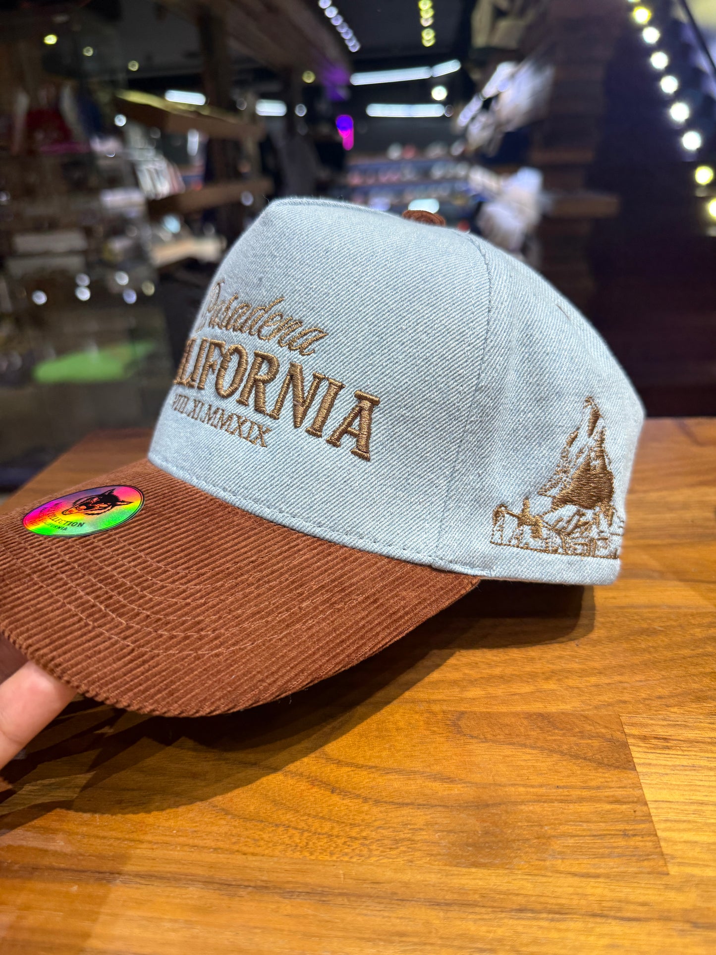 Wolf Collection Pasadena Roman Numerals Denim/Corduroy Snapback