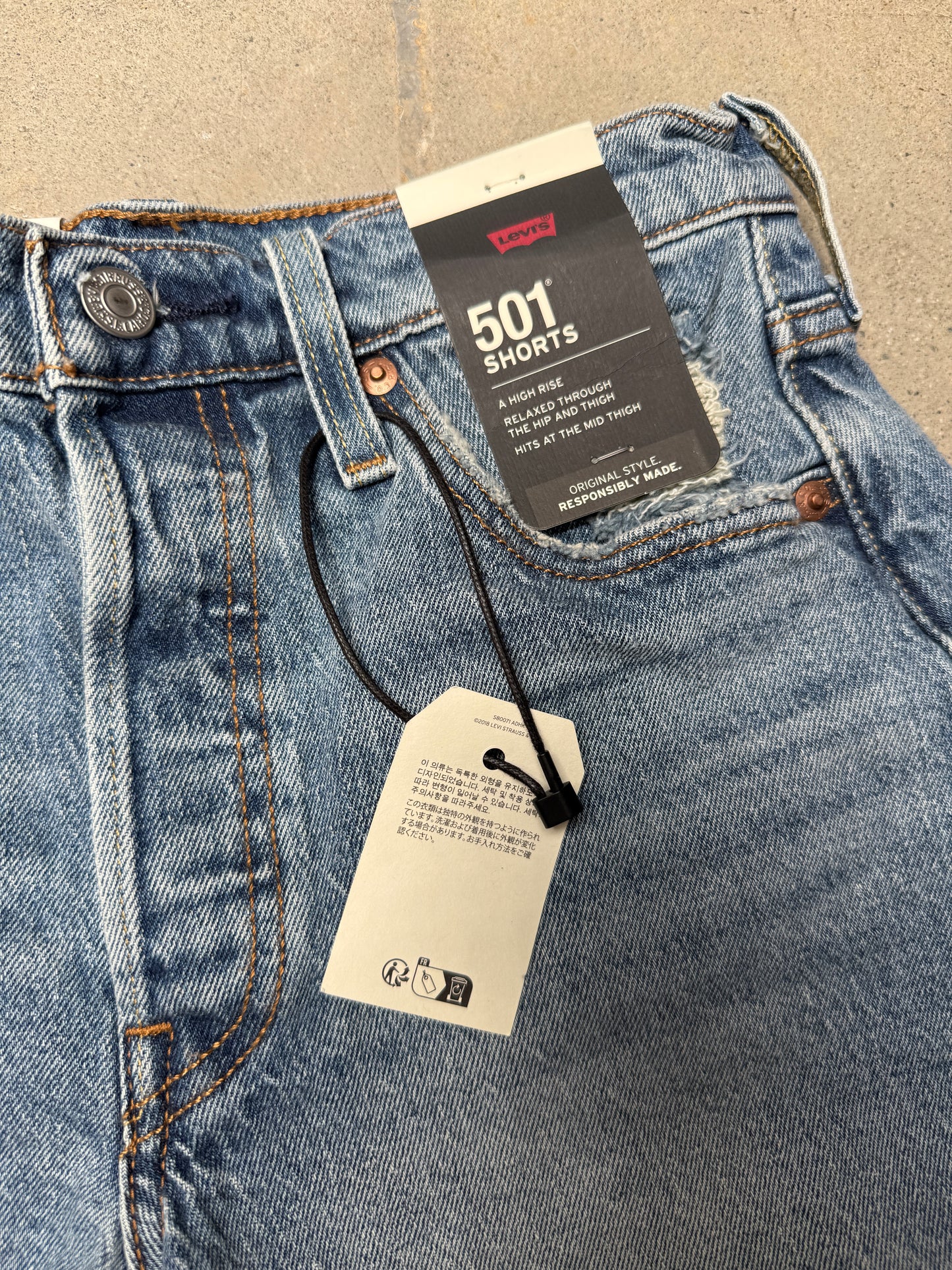 Women's Levi's Premium 501 Shorts Dark Blue Washed Size 25