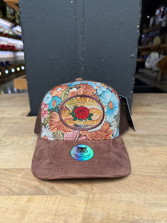 Wolf Collection Pasadena Rose Club Jacquard Print Trucker Brown