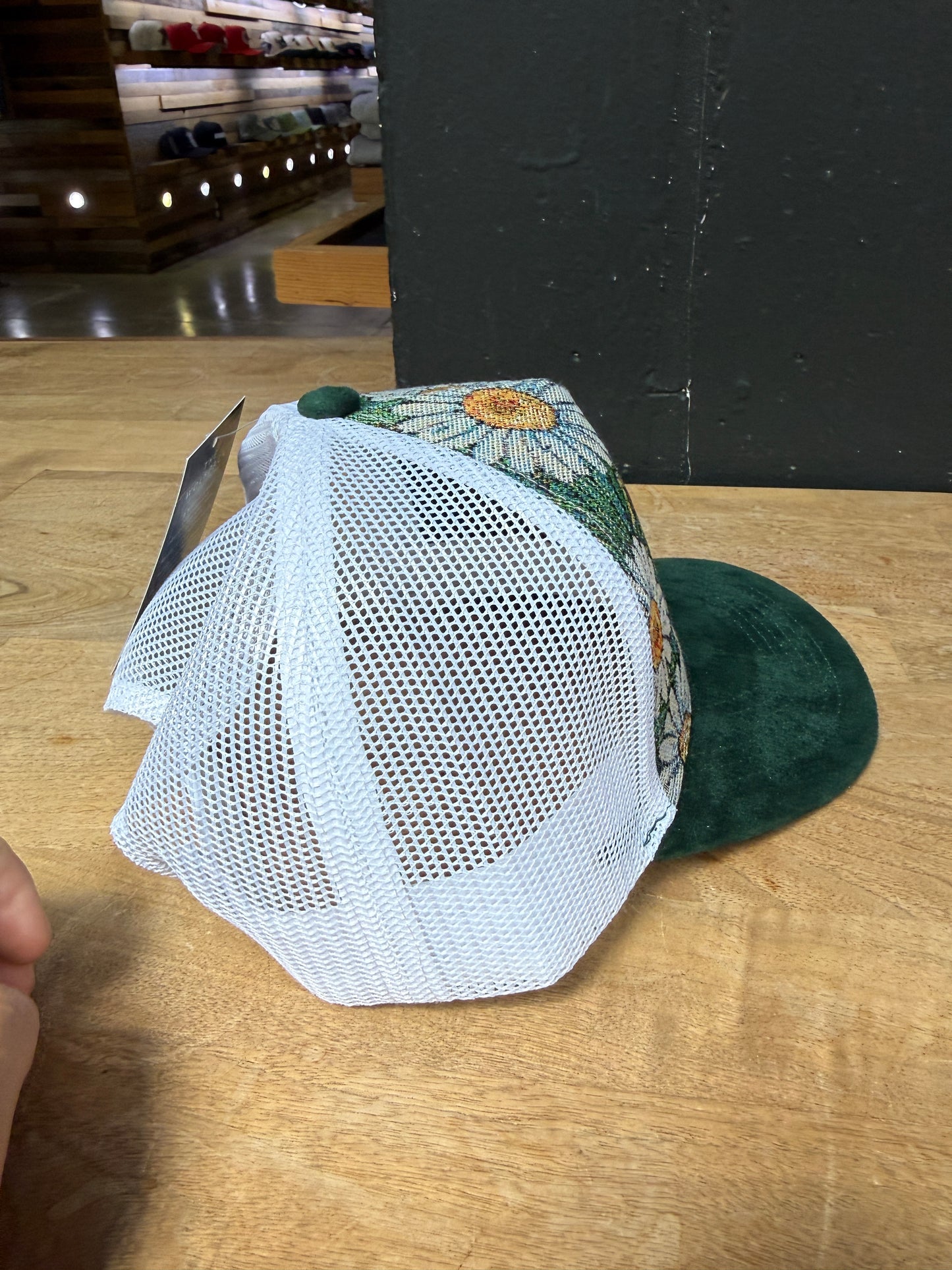 Wolf Collection Pasadena Rose Club Jacquard Print Trucker Green/White