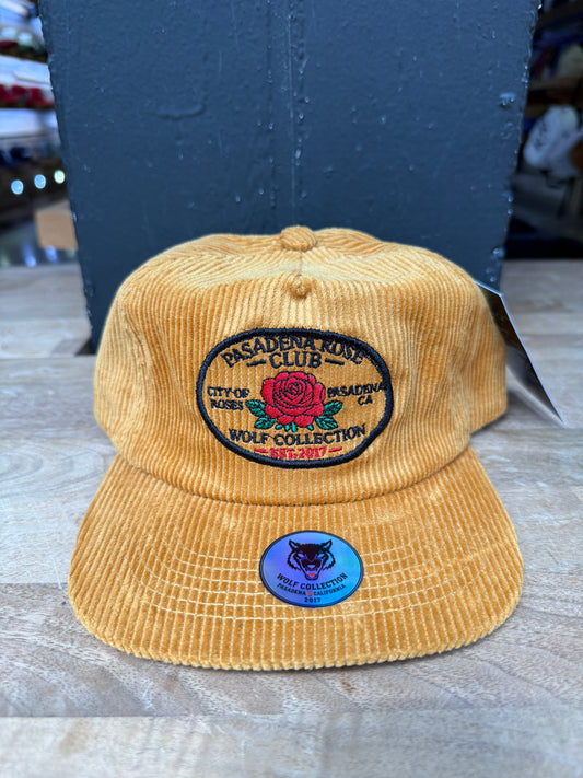 Wolf Collection Pasadena Rose Club Patch Corduroy Strapback Brown
