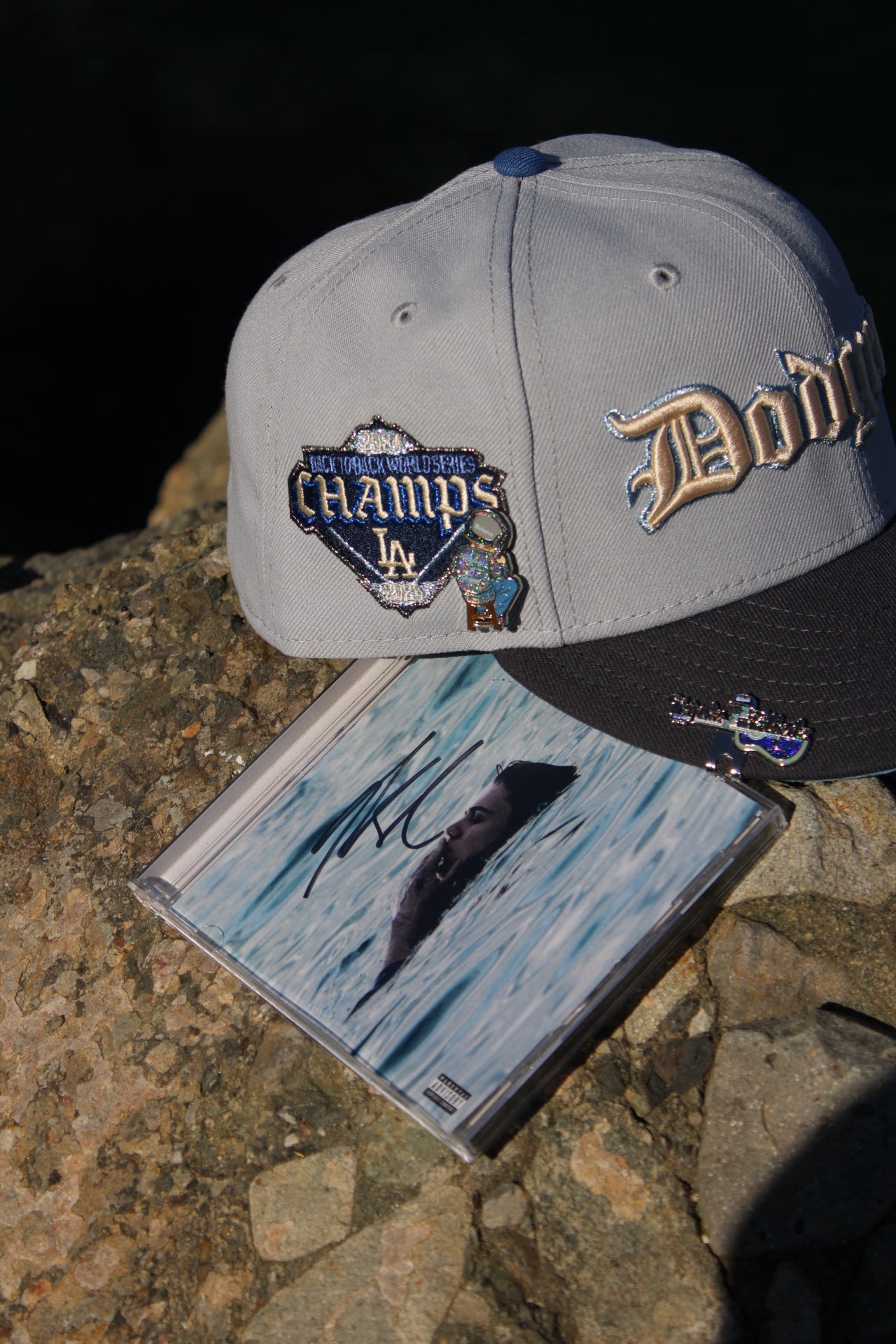 New Era 5950 LA Dodgers Back to Back Champions "B.I.F" Grey/Graphite
