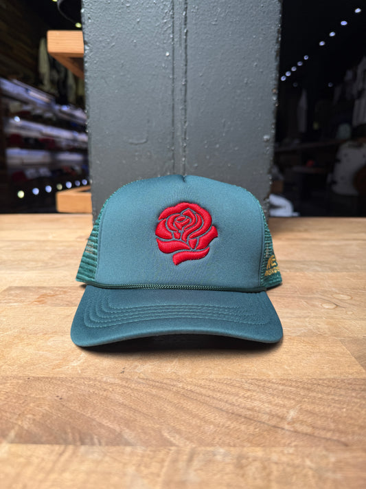 Neo Classic Rose Trucker Snapback Hunter Green