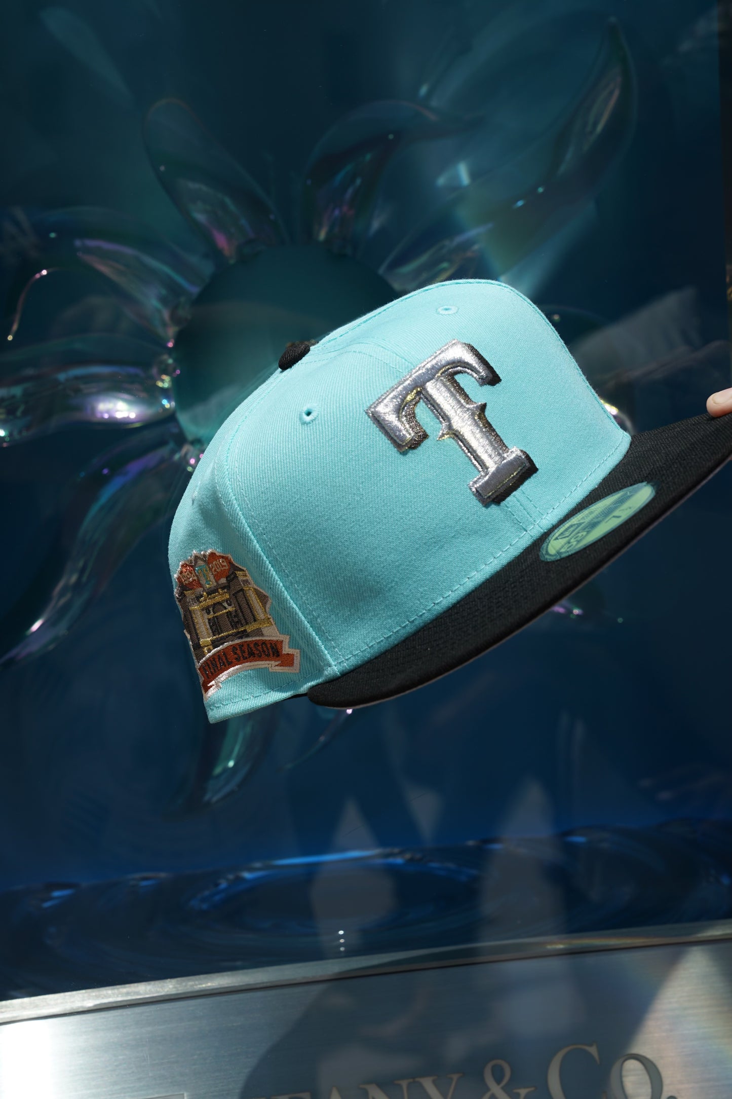 New Era Texas Rangers "Tiff & Co" 59fifty Fitted Mint Blue/Black