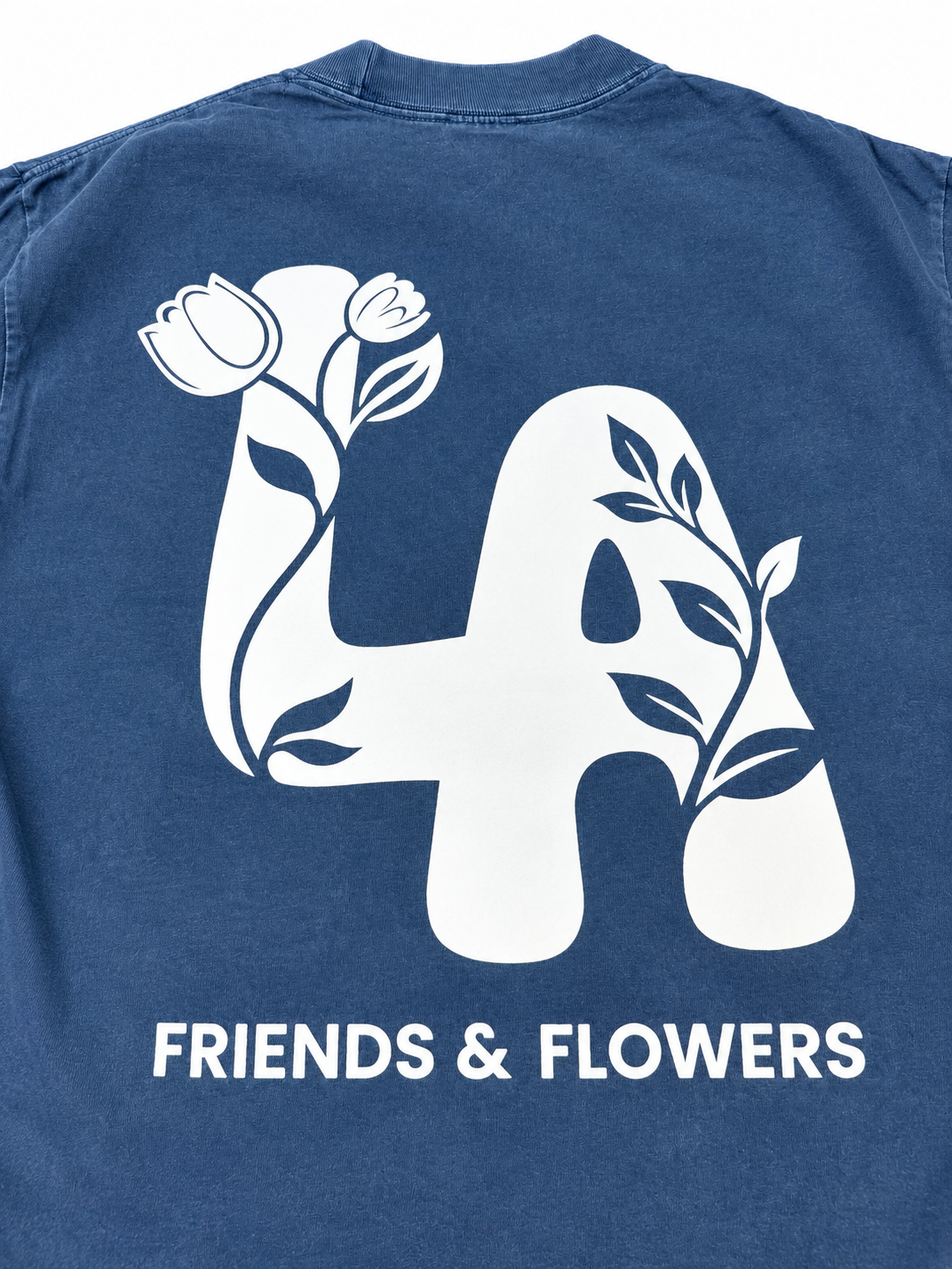 LA Flowers T-Shirt Washed Blue