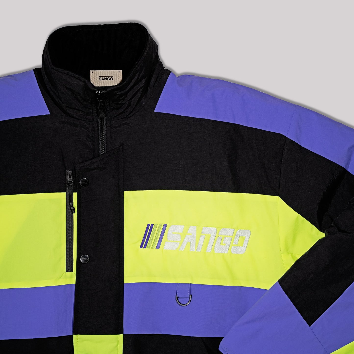 Sango 90's Team Jacket  Lavender Blue / Neon Lime / Midnight Black