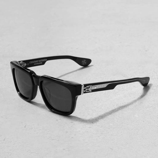 Chrome Hearts Box Officer Sunglasses Black Silver