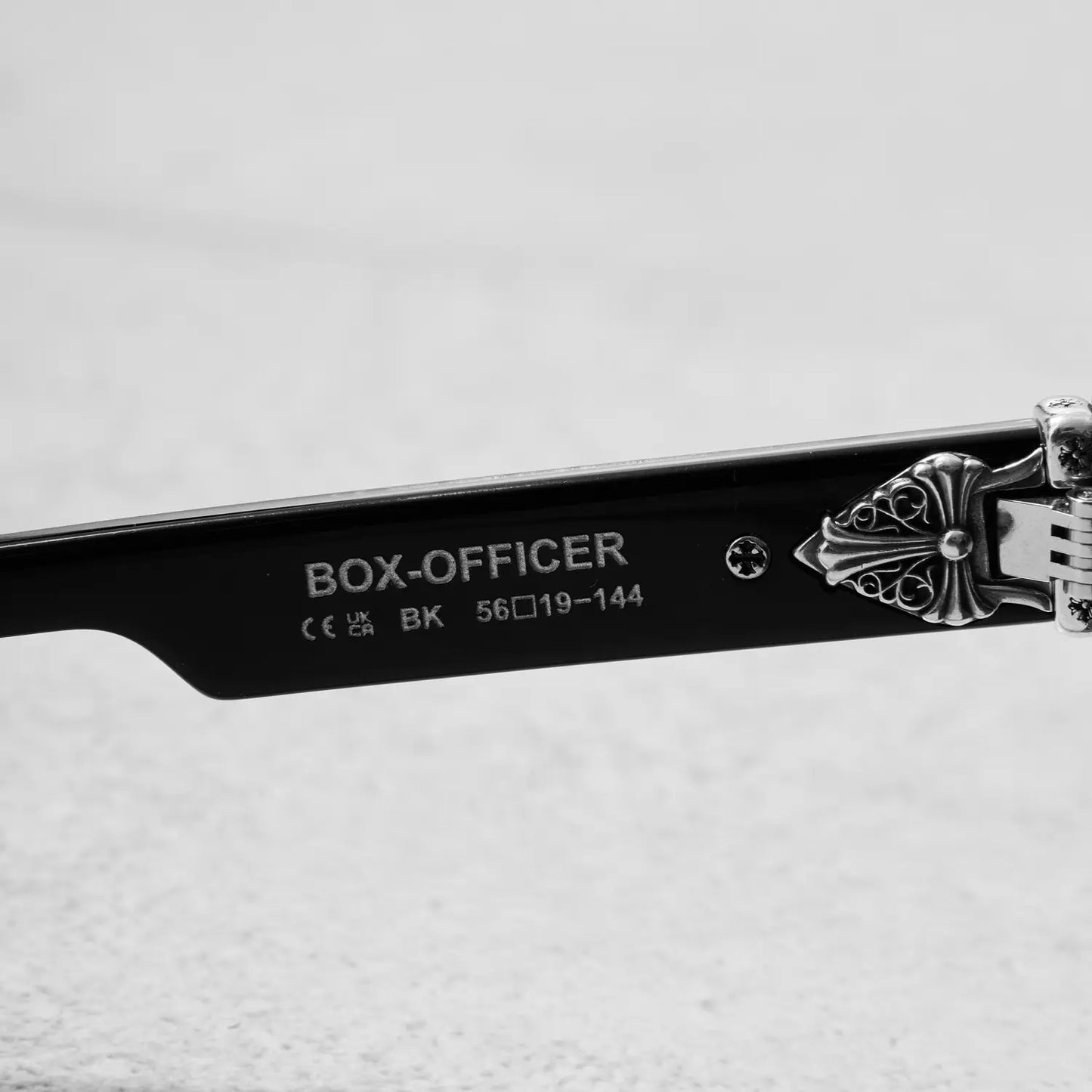 Chrome Hearts Box Officer Sunglasses Black Silver