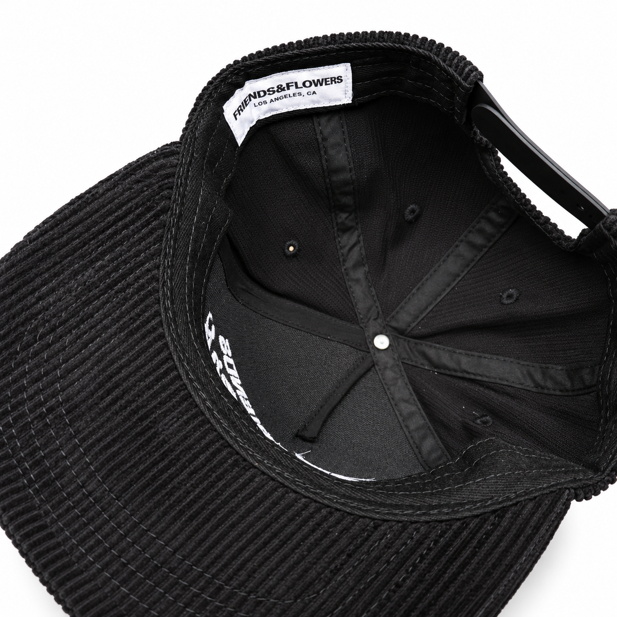 Friends Flowers Corduroy Snapback Black