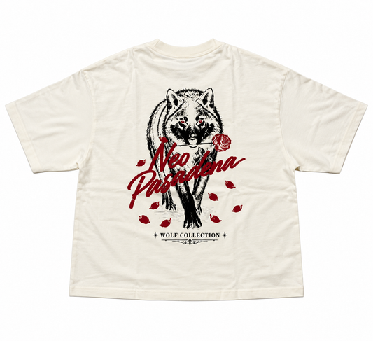 Wolf Collection x Neo Collab Cropped T-Shirt Cream