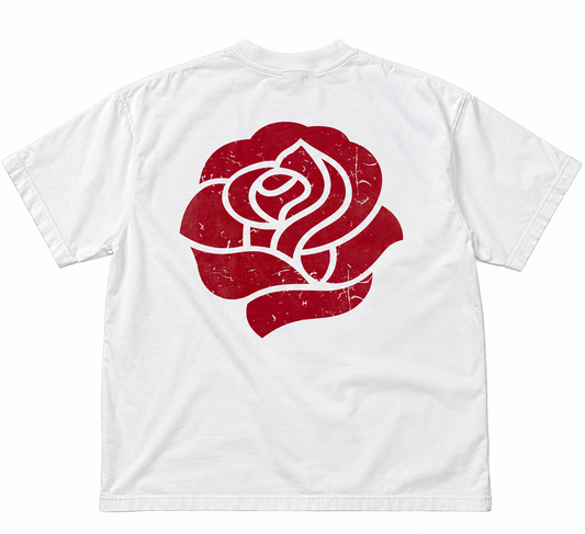 Neo Pasadena Burgundy Classic Rose T-Shirt White