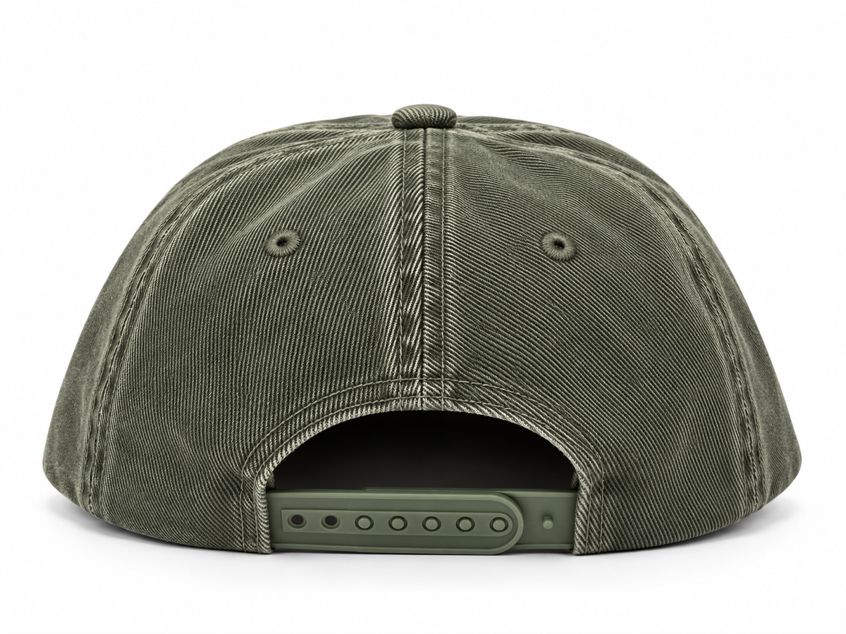 Flowers Patch Snapback Hat Washed Green