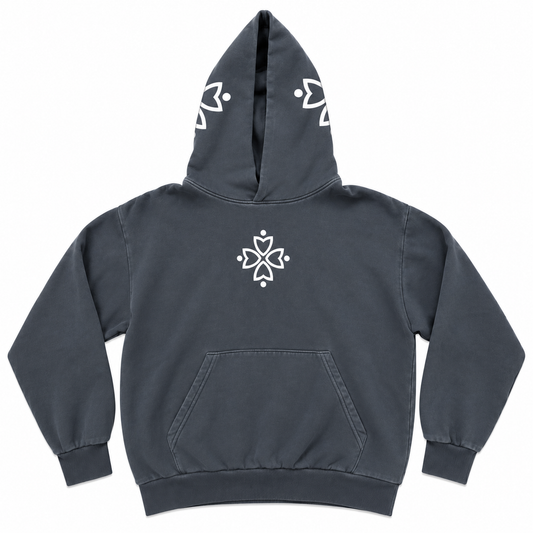 Motif Hoody Stone Wash Hoodie
