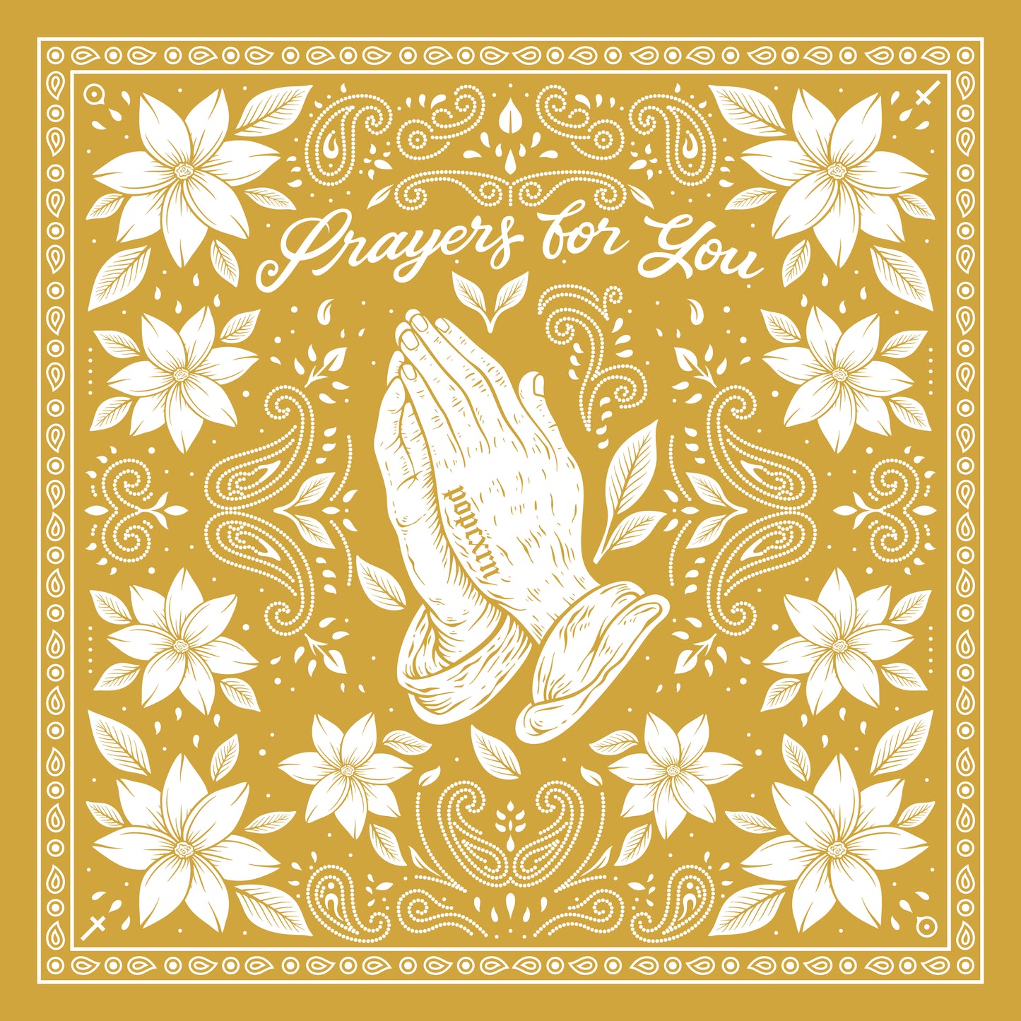 Popcxrn Prayer For You Silk Bandana Yellow