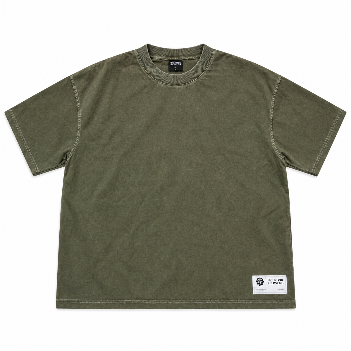 Premium Label T-Shirt Vintage Wash Olive