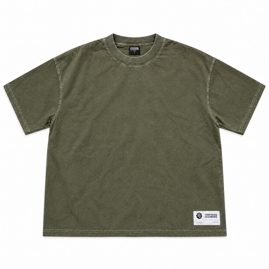 Premium Label T-Shirt Vintage Wash Olive