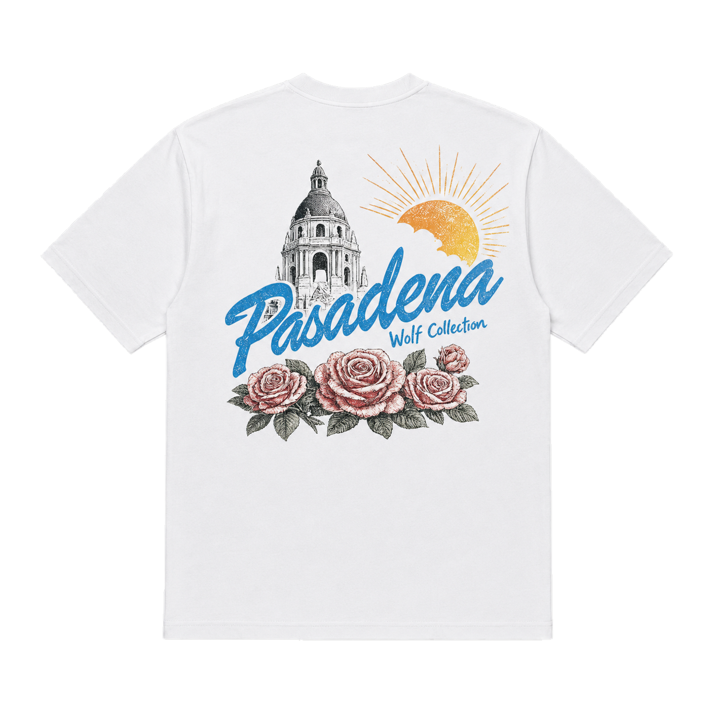 Wolf Collection Pasadena Rose Sunrise T-Shirt White