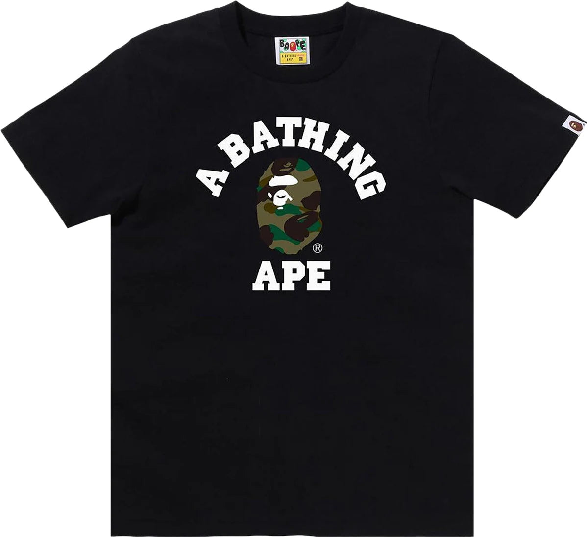 A Bathing Ape 1st Camo College T-Shirt Black/Green (2XL)