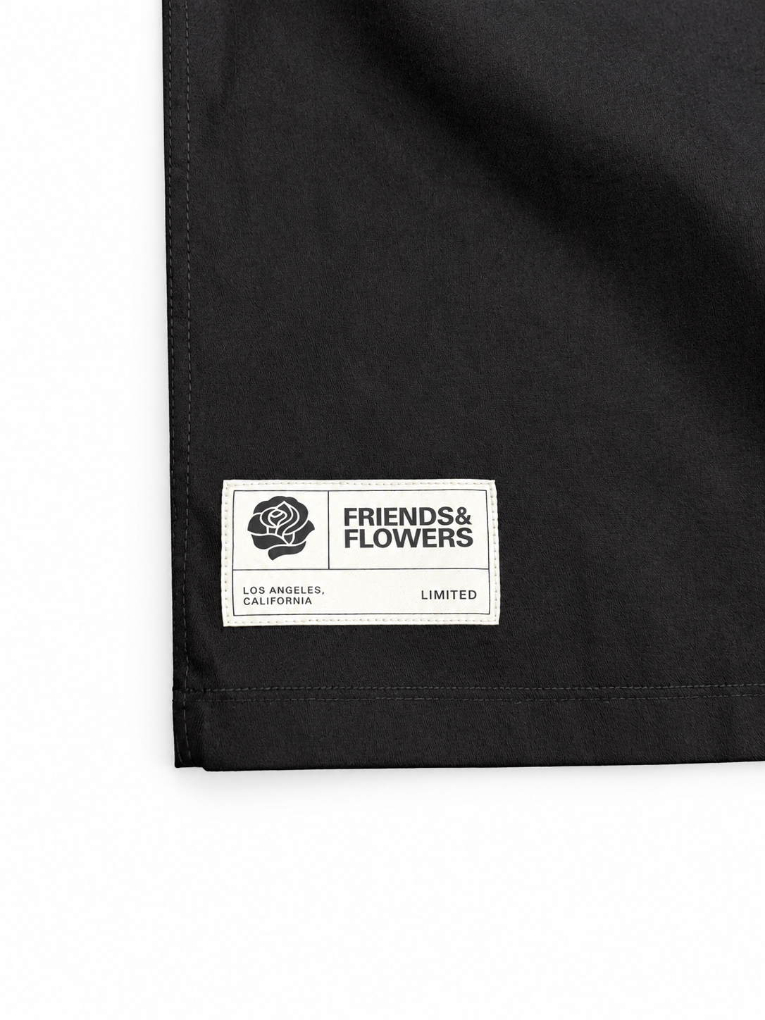 Workman Flower Patch Button Up Shirt Black