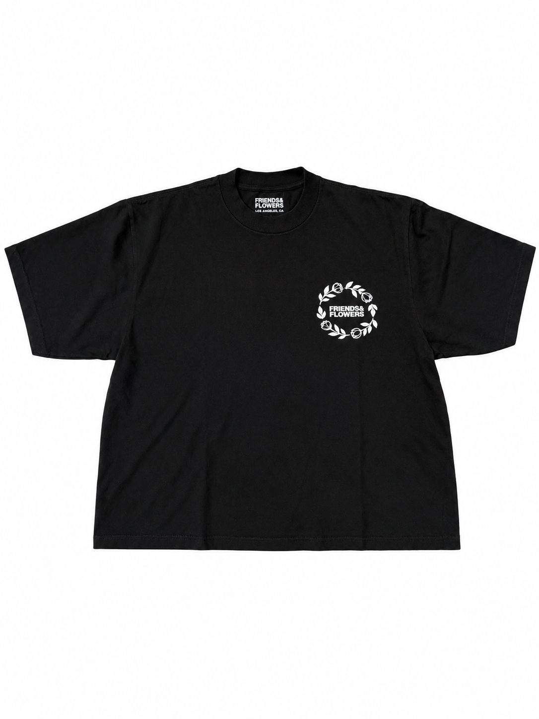 Wreath Logo Drop Shoulder T-Shirt Black